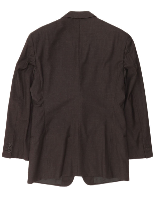 Jaqueta blazer masculina de 3 botões Giorgio Armani IT 48 pequena lã virgem cinza