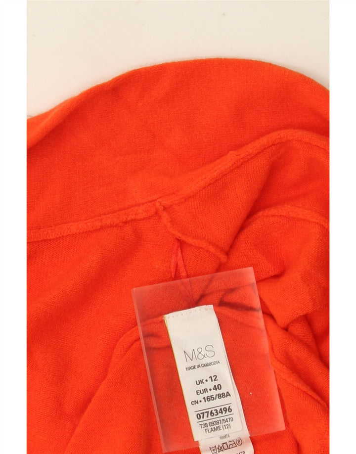 Marks & Spencer Suéter feminino Longline Open Cardigan Reino Unido 12 Médio Laranja