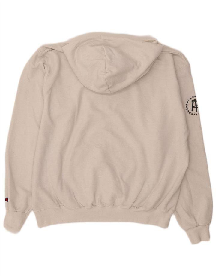 CHAMPION Suéter com capuz gráfico masculino grande algodão branco