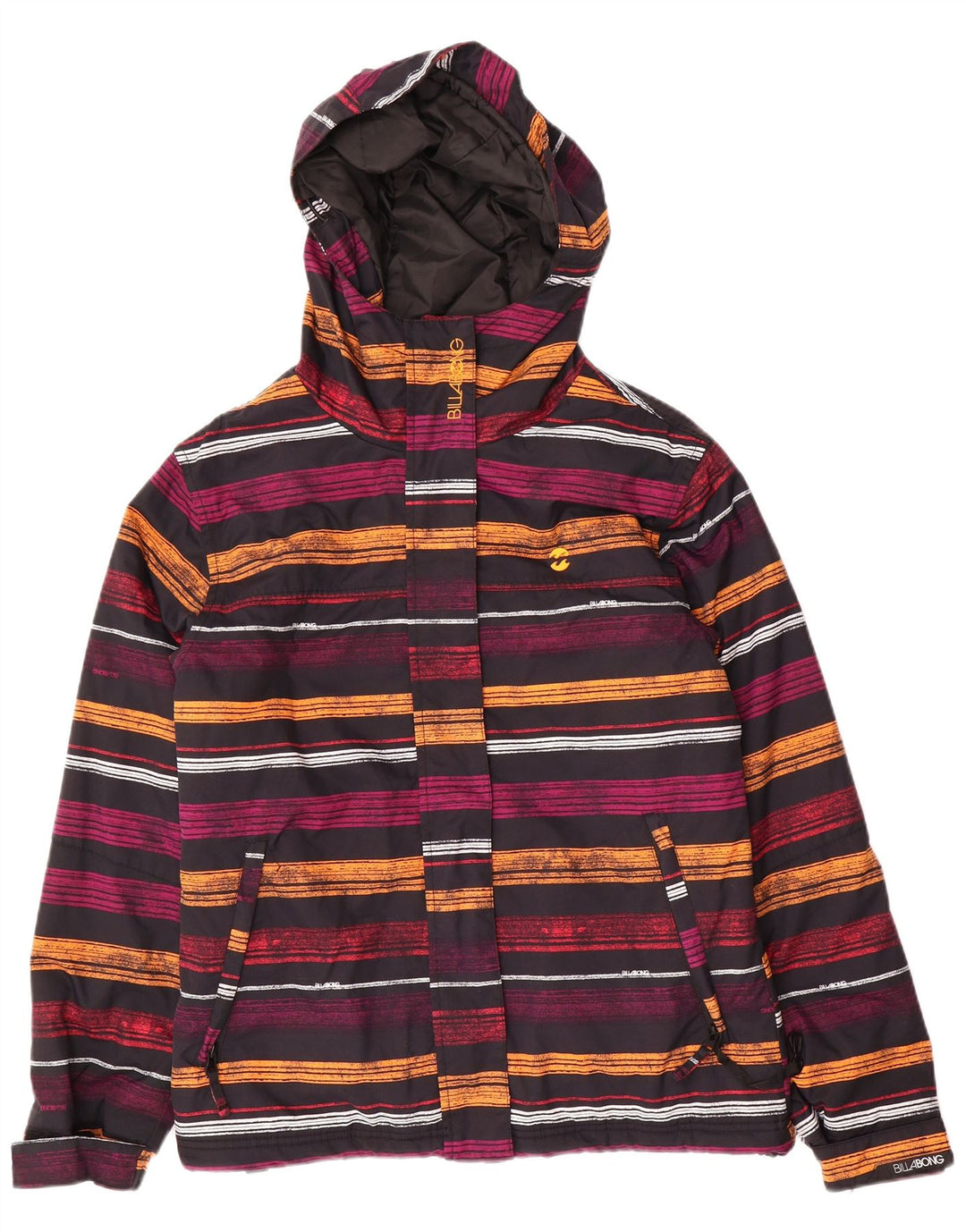 Jaqueta corta-vento feminina Billabong UK 14 médio listrado multicolorido