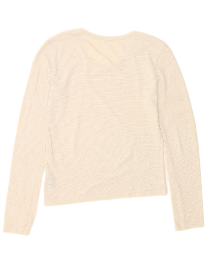 Top feminino Guess manga comprida UK 14 grande branco