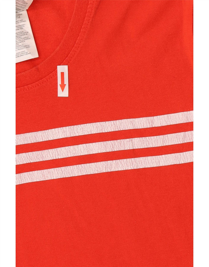 Adidas Mens Graphic T-Shirt Top Médio Algodão Vermelho