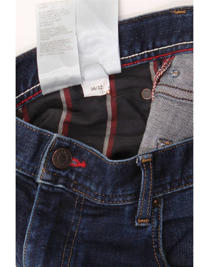 Tommy Hilfiger Masculino Slim Jeans W36 L32 Azul Marinho Algodão
