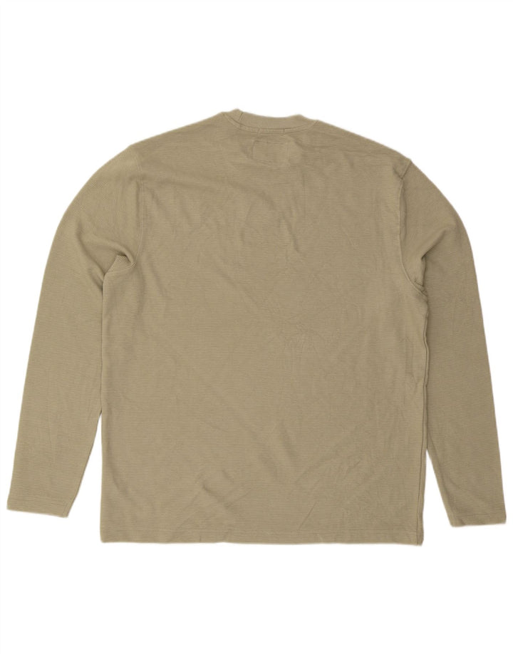 JACK WILLS Top masculino de ajuste relaxado manga comprida algodão verde médio