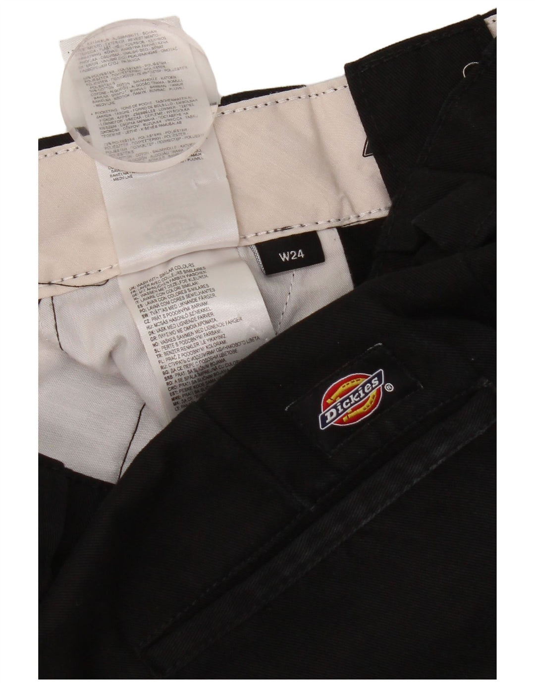 Calça Chino feminina Dickies com perna larga W24 L30 poliéster preto