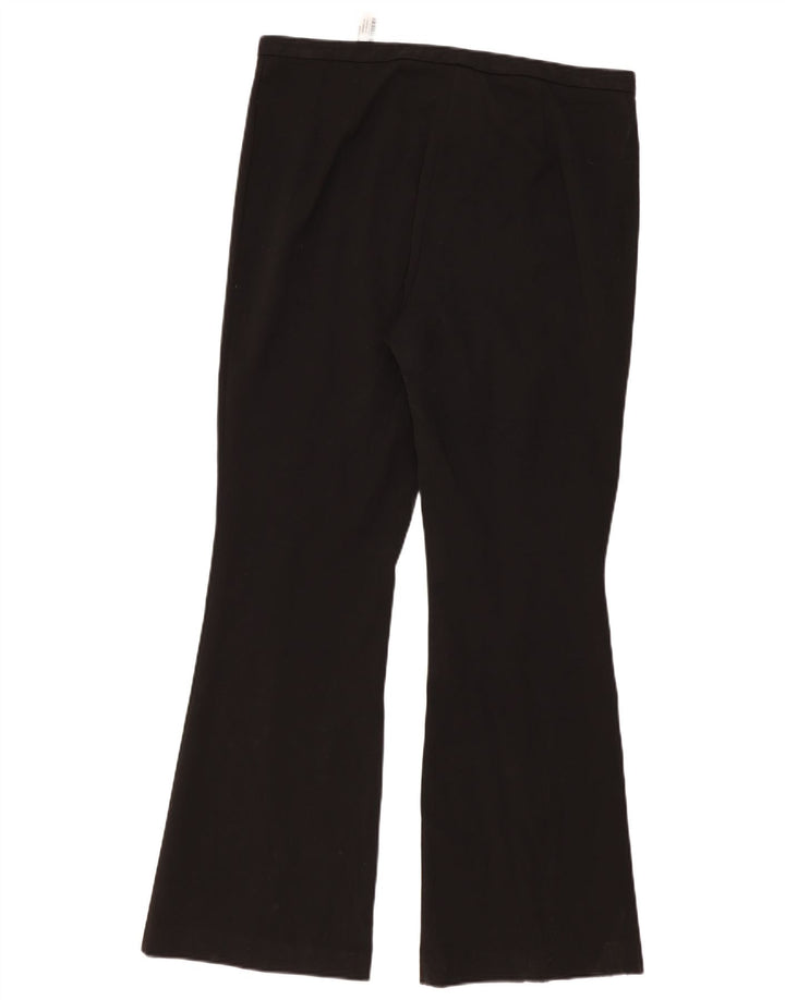 Calça casual feminina Zara Bootcut XL W32 L33 poliéster preto
