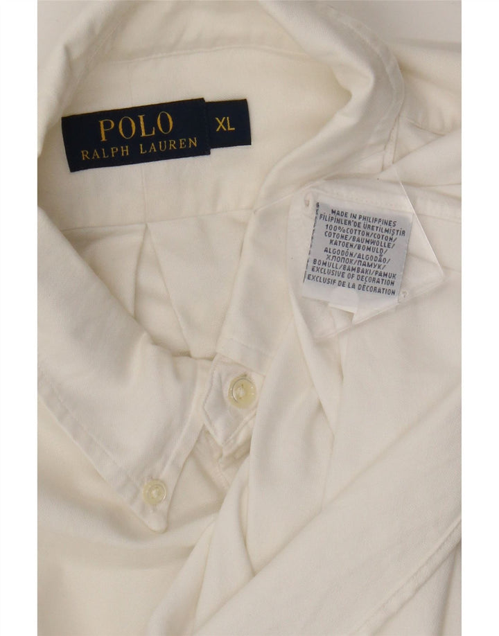 Polo Ralph Lauren Camisa masculina XL algodão branco