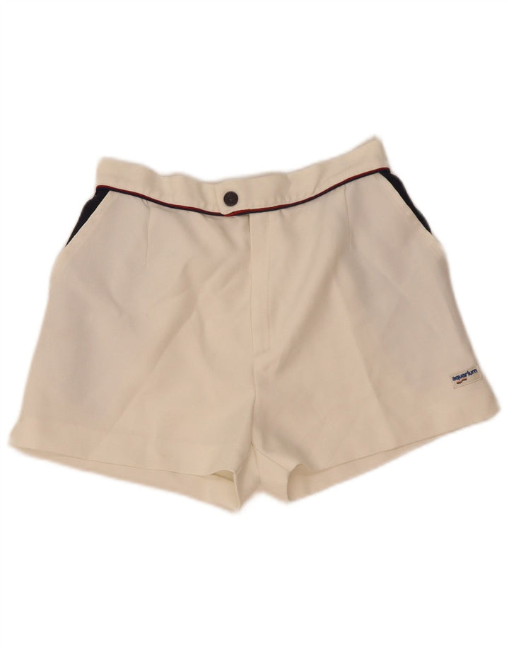 Aquarium Mens Chino Shorts W28 Médio Branco Colourblock