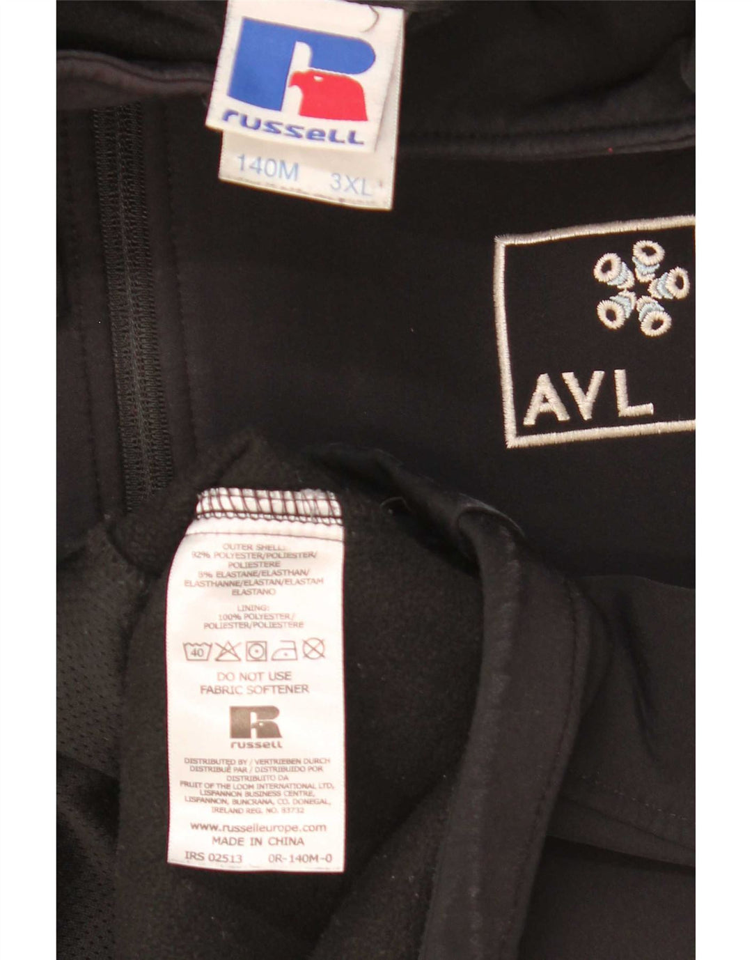 Jaqueta corta-vento masculina Russell Athletic UK 46 3XL poliéster preto