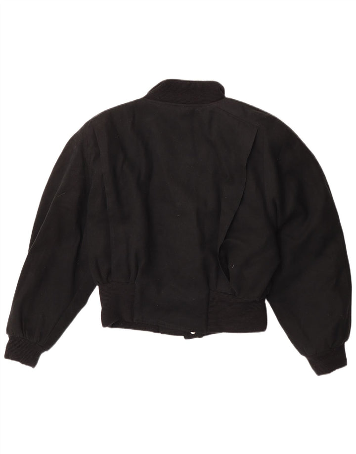 Jaqueta bomber feminina vintage IT 44 poliéster preto médio