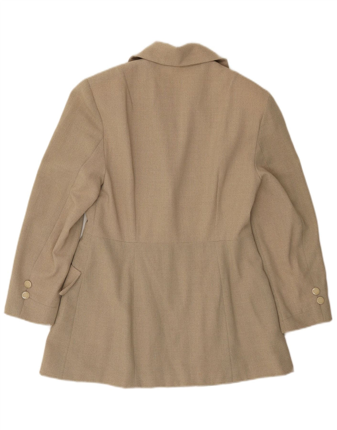 Jaqueta blazer feminina vintage com 3 botões e manga 3/4 Reino Unido 12 bege médio