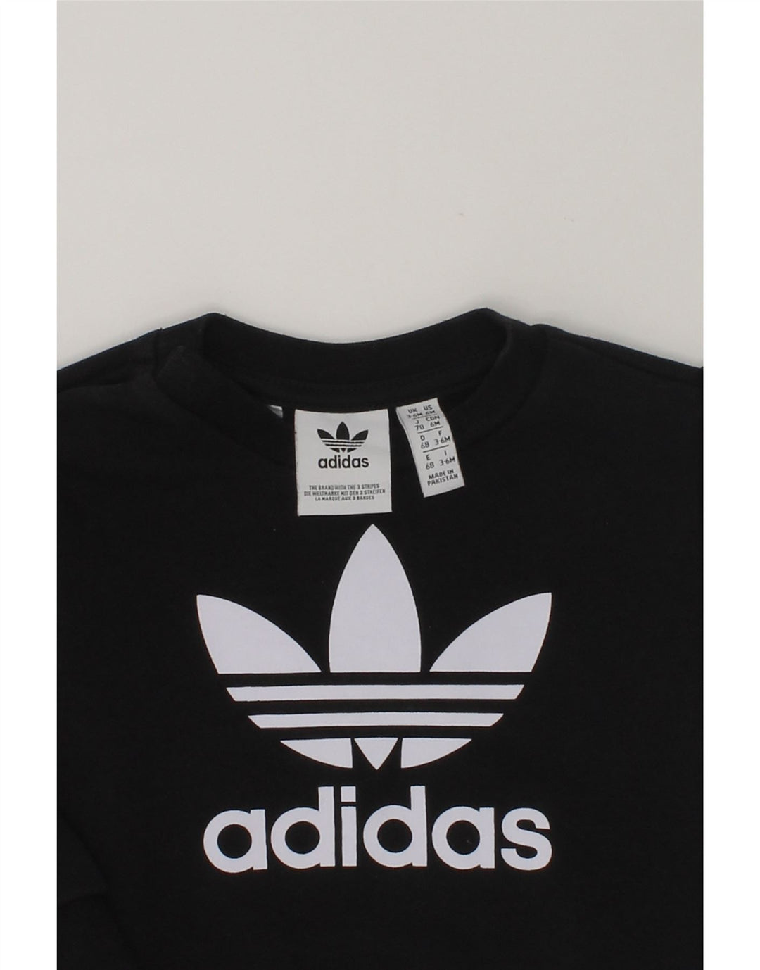 ADIDAS Baby Boys Graphic Sweatshirt Jumper 3-6 Months Black Cotton | Vintage Adidas | Thrift | Second-Hand Adidas | Used Clothing | Messina Hembry 