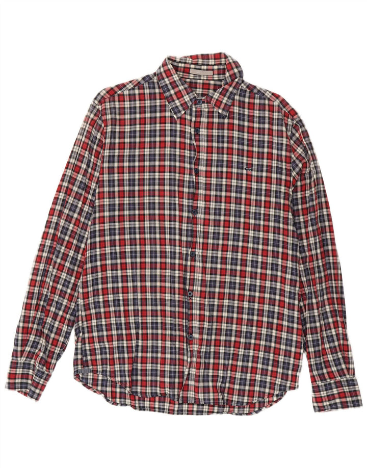 Camisa masculina Gas XL algodão xadrez vermelho