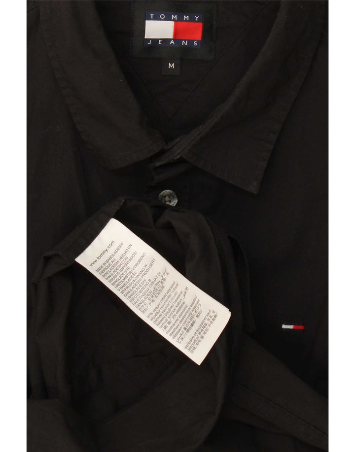 Camisa masculina Tommy Hilfiger Slim Fit médio algodão preto