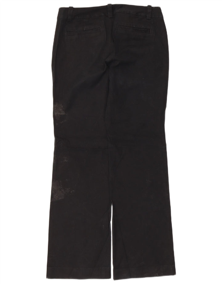 Calça feminina casual Eddie Bauer reta US 6 médio W34 L30 preta