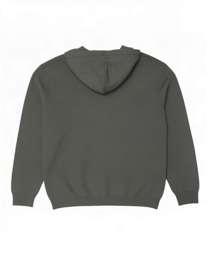 Zara Suéter masculino com capuz e viscose grande cinza