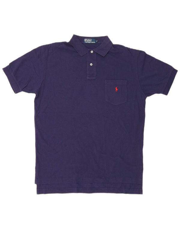 Polo Ralph Lauren Camisa masculina média azul marinho algodão