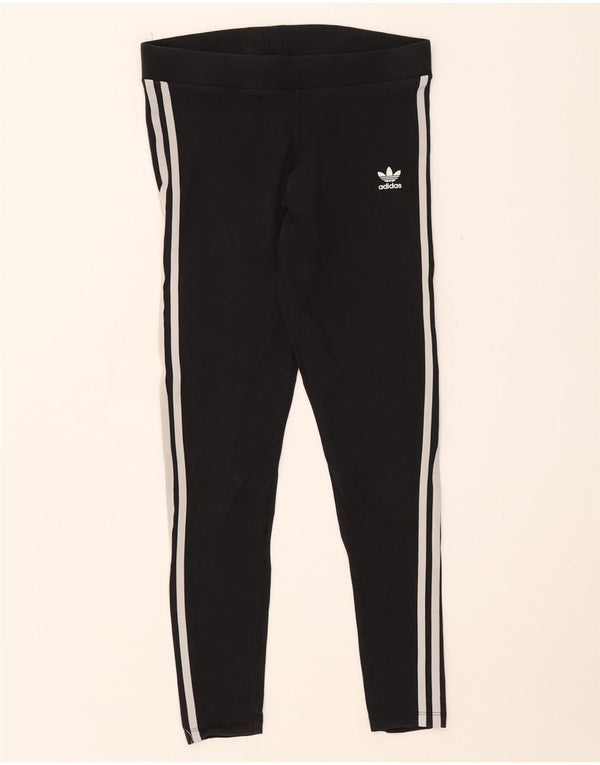Leggings Adidas Femininas UK 12 Médio Algodão Preto