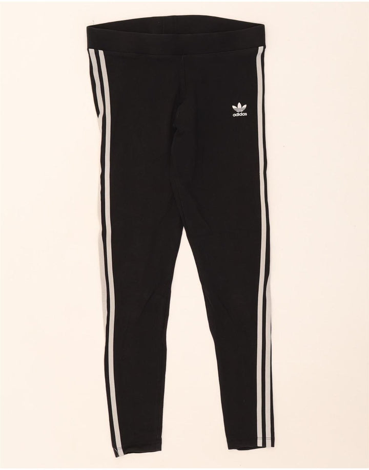 Leggings Adidas Femininas UK 12 Médio Algodão Preto
