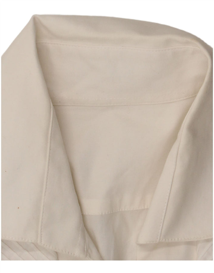 Camisa feminina vintage UK 14 algodão branco médio