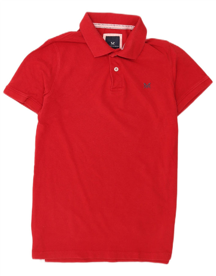 Camisa polo masculina Crew Clothing pequeno algodão vermelho