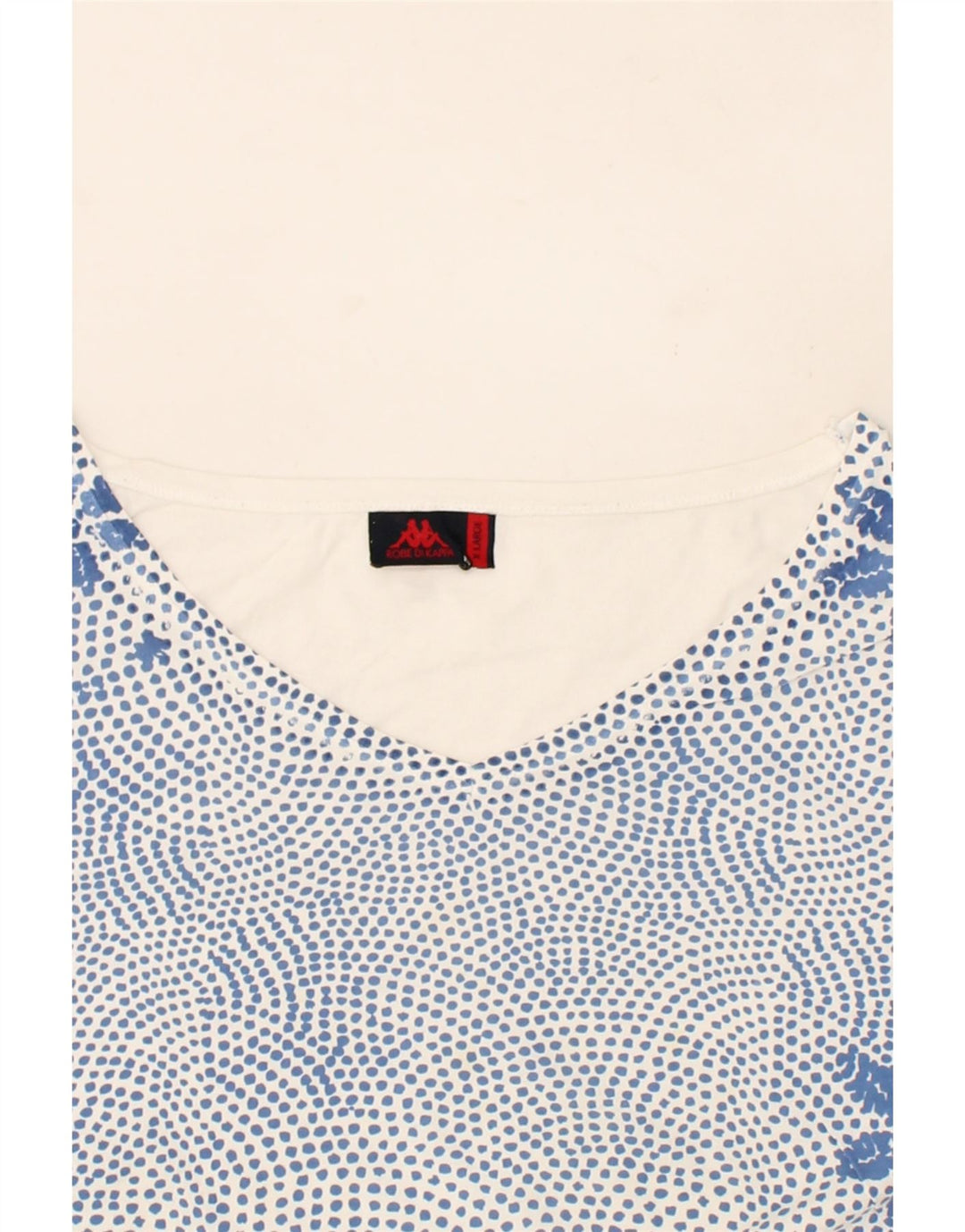 KAPPA Womens T-Shirt Top XL Blue Spotted Cotton Vintage Kappa and Second-Hand Kappa from Messina Hembry 