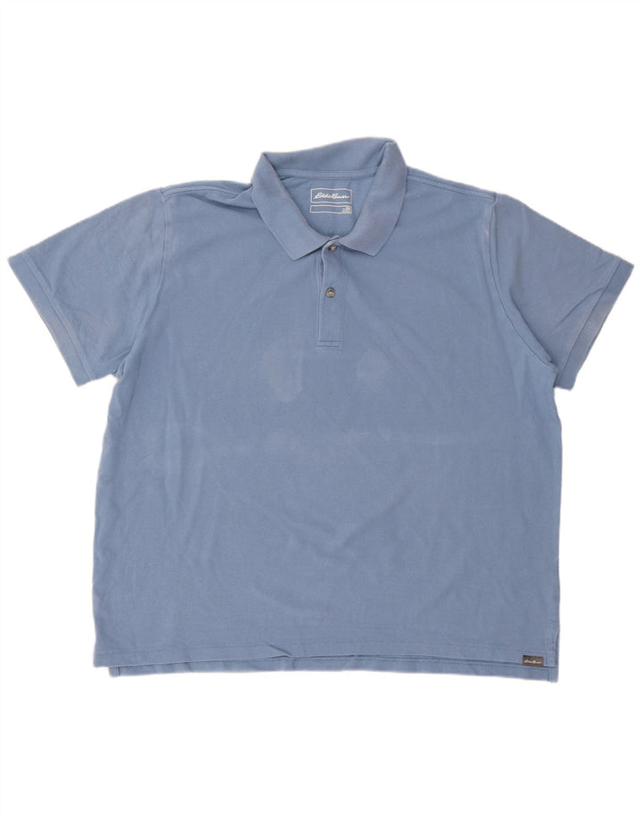 Camisa pólo masculina Eddie Bauer 2XL algodão azul