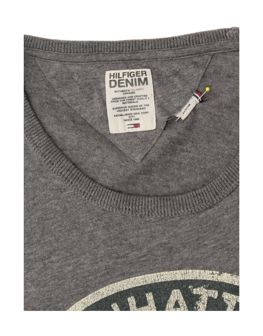 Tommy Hilfiger Camiseta masculina gráfica Top cinza médio