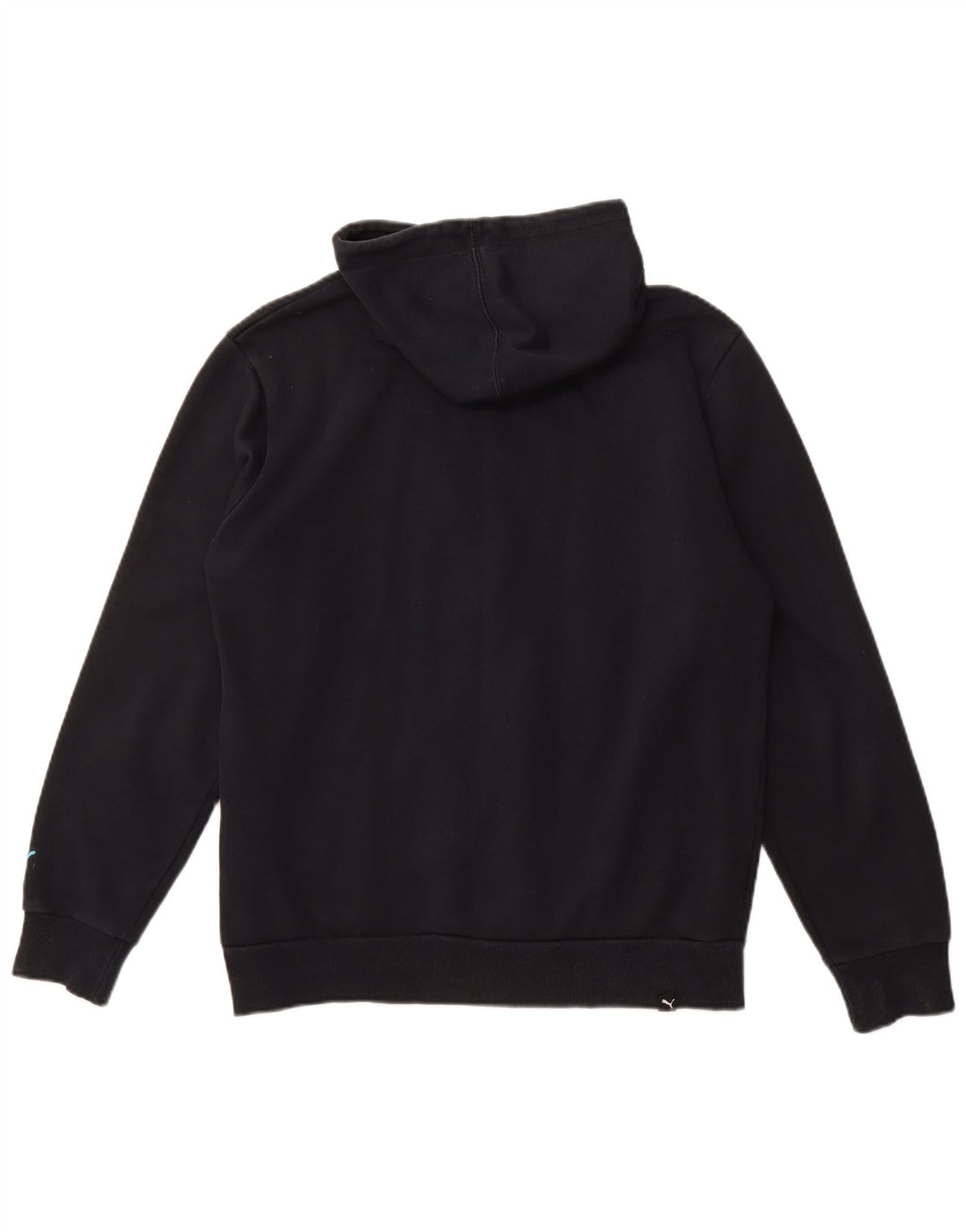 Suéter masculino PUMA com capuz e zíper gráfico médio algodão azul marinho