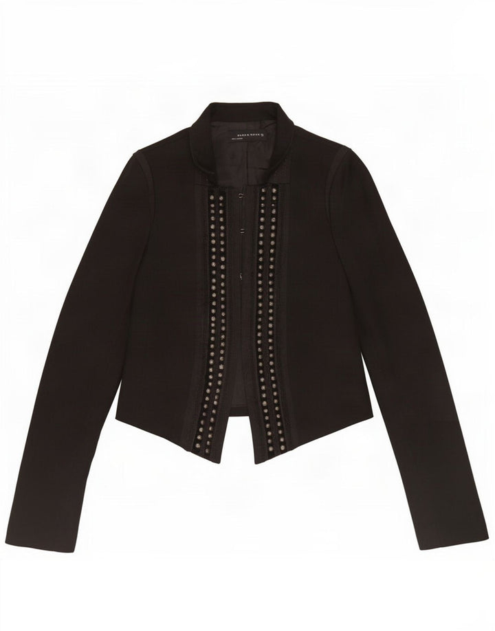 Jaqueta Blazer Feminina Zara Reino Unido 12 Lã Preta Média