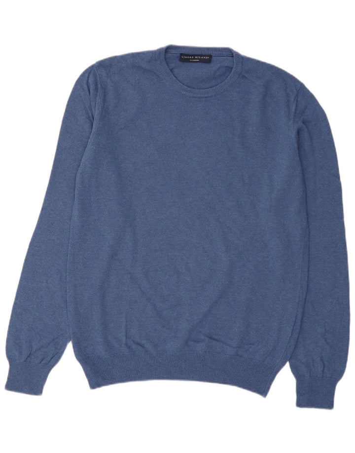 Suéter masculino Liberto com gola redonda IT 52 grande lã azul