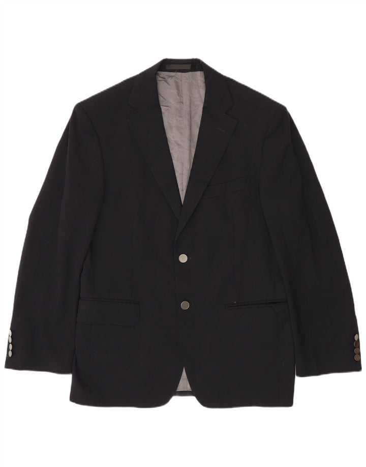 Jaqueta blazer masculina Marks & Spencer curta de 2 botões UE 38 médio azul marinho