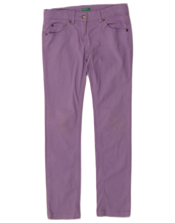 BENETTON Meninas Jeans Slim 8-9 Anos Grande W26 L26 Algodão Roxo