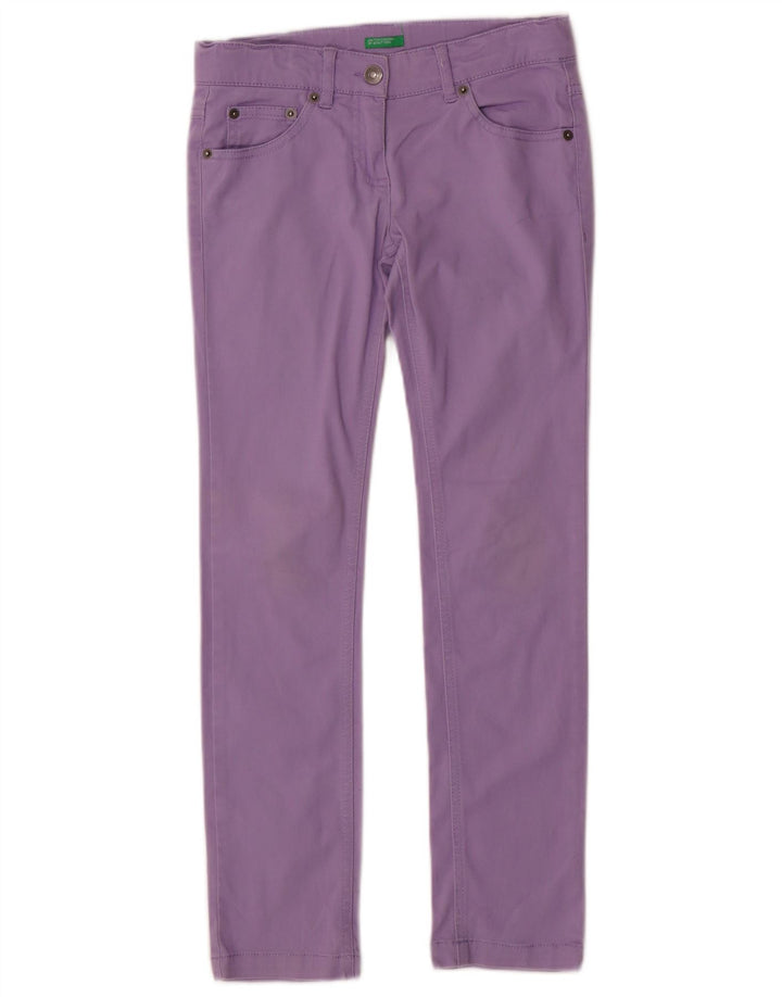 BENETTON Meninas Jeans Slim 8-9 Anos Grande W26 L26 Algodão Roxo