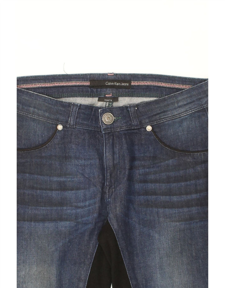 CALVIN KLEIN Womens Jegging Jeans W28 L30 Navy Blue Colourblock Vintage Calvin Klein and Second-Hand Calvin Klein from Messina Hembry 