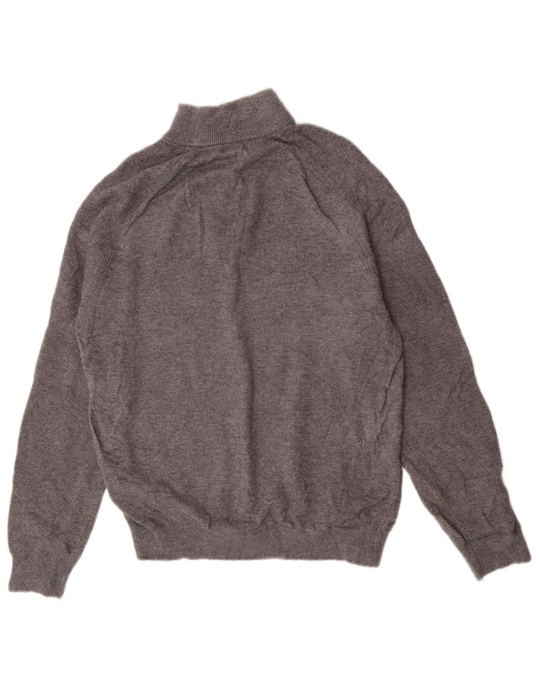 Suéter masculino Reiss com zíper e gola em lã cinza médio