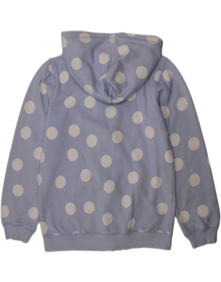 JOULES Girls Zip Hoodie Sweater 11-12 Years Blue Polka Dot Cotton Vintage Joules and Second-Hand Joules from Messina Hembry 