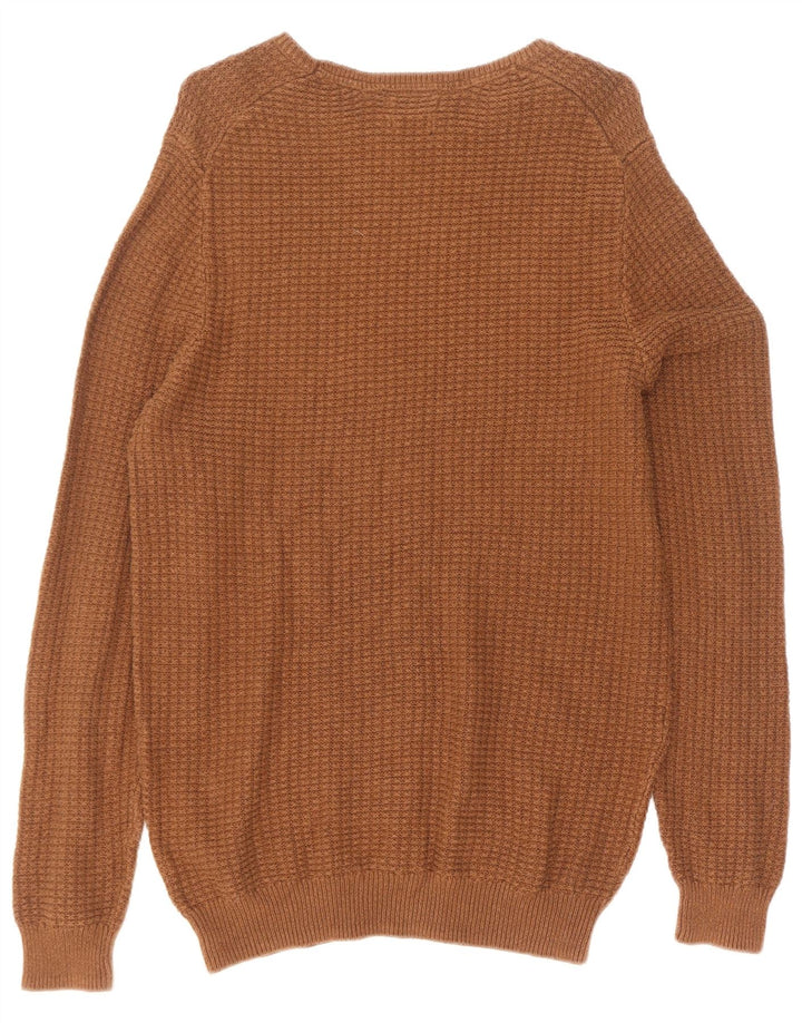 Suéter masculino Massimo Dutti com gola redonda XL algodão marrom