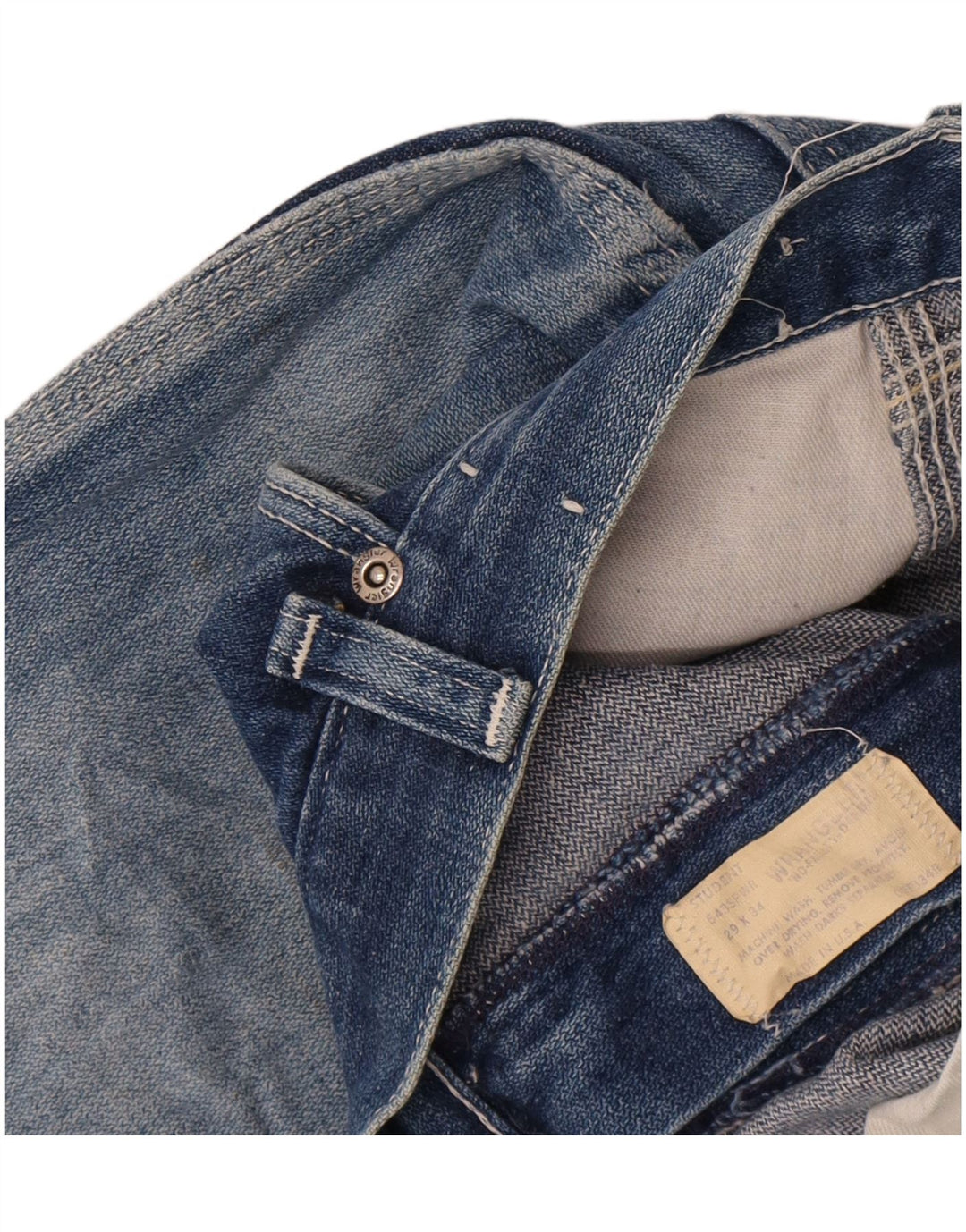 Shorts jeans feminino Wrangler desgastado W29 azul médio