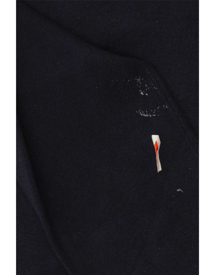 Suéter masculino Marks & Spencer com decote em V, algodão azul marinho médio