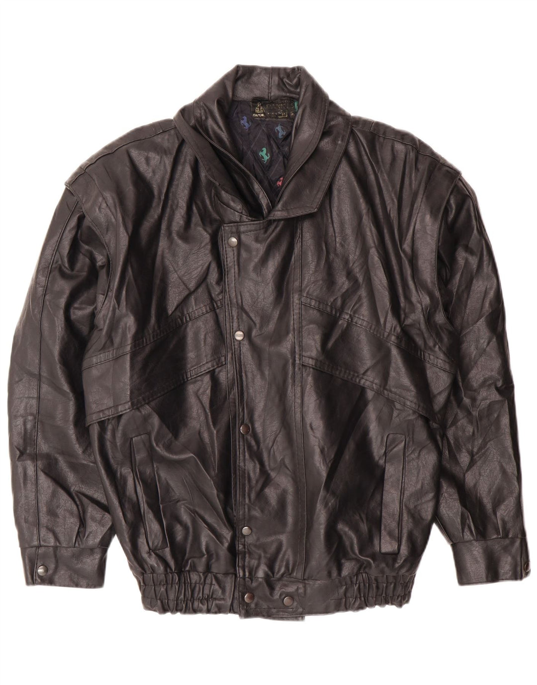 Jaqueta de couro masculina VINTAGE UK 36 pequena preta
