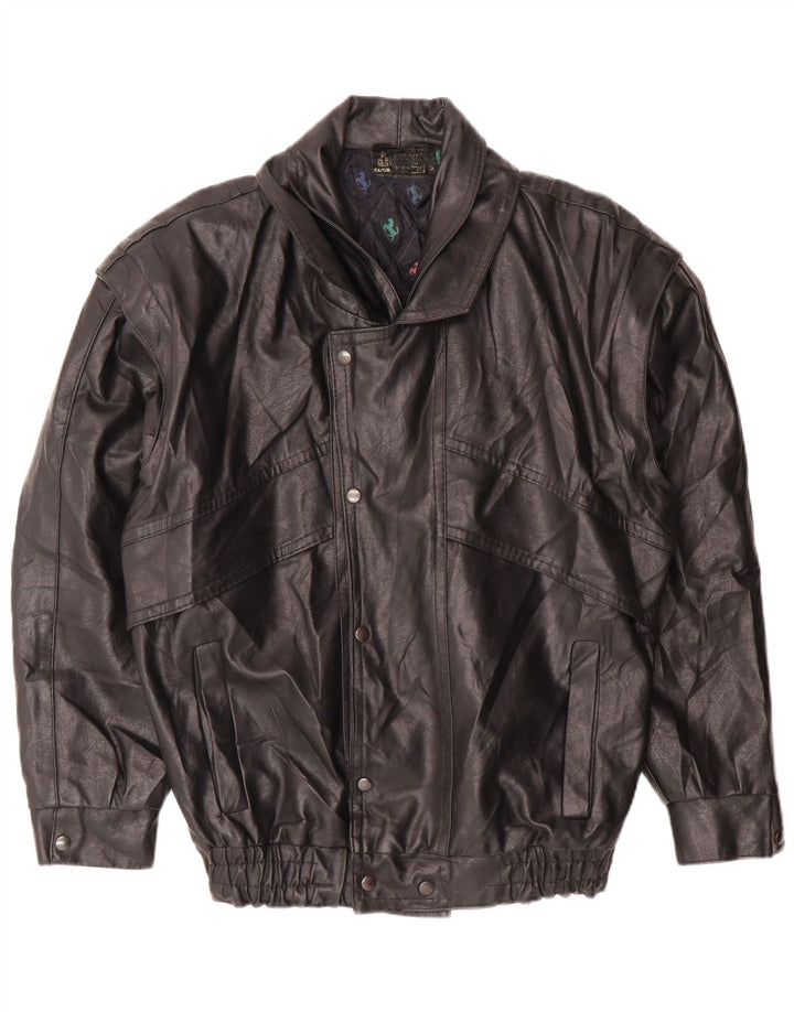 Jaqueta de couro masculina VINTAGE UK 36 pequena preta