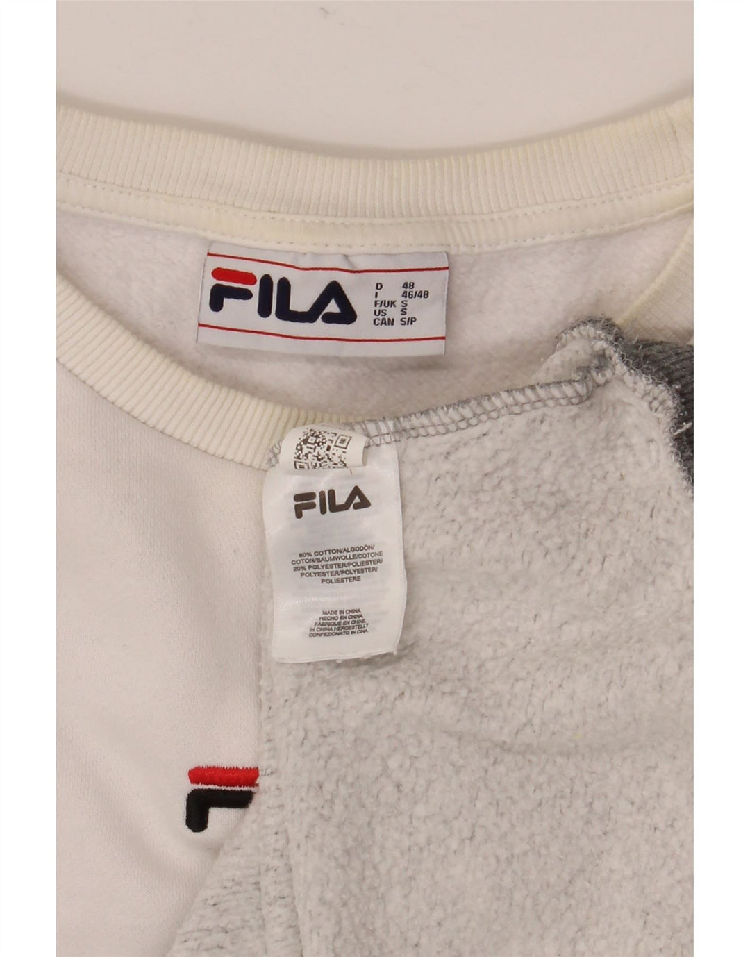 FILA moletom gráfico masculino jumper pequeno cinza colorblock algodão