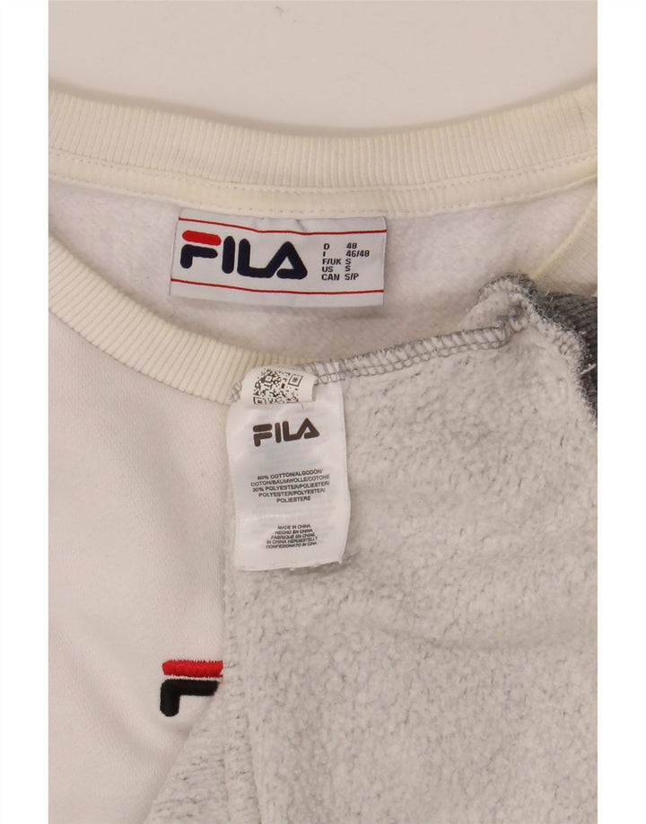 FILA moletom gráfico masculino jumper pequeno cinza colorblock algodão