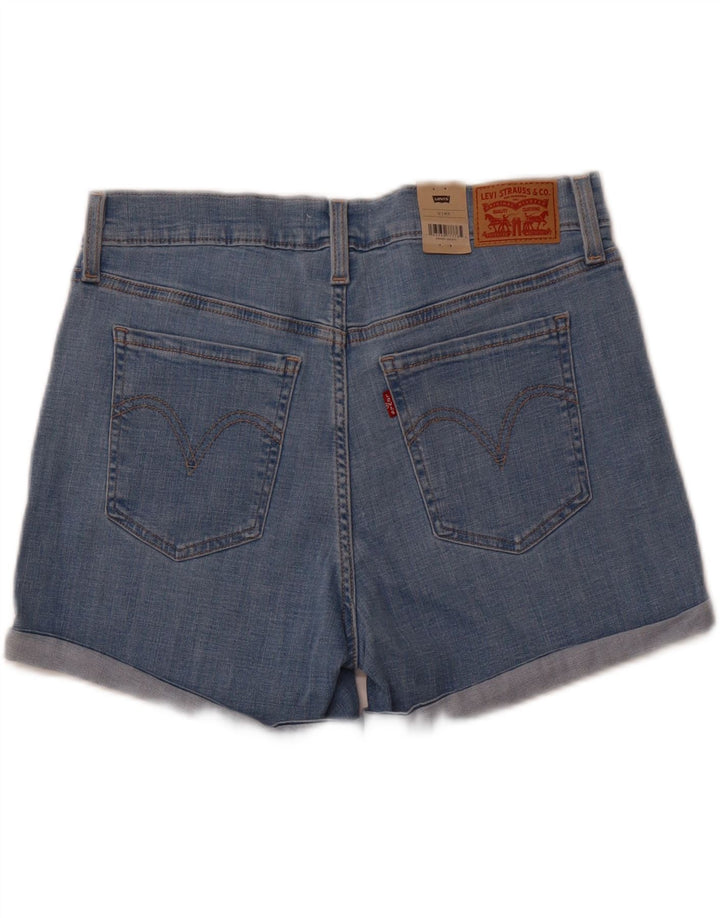 Shorts jeans feminino de cintura média LEVI'S EUA 12 grande W31 algodão azul