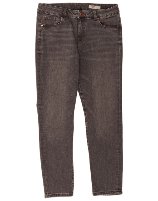 Marks & Spencer Feminino The Lily Slim Jeans Reino Unido 14 Grande W36 L27 Algodão Cinza