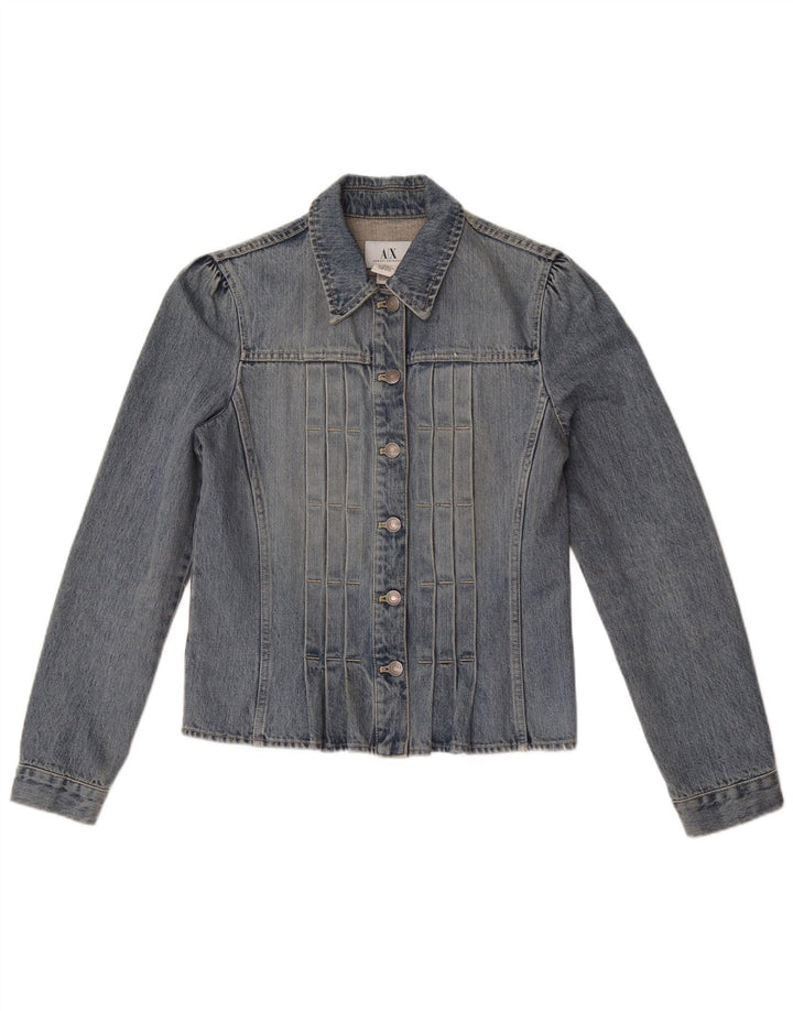 Jaqueta jeans feminina Armani Reino Unido 12 algodão azul médio