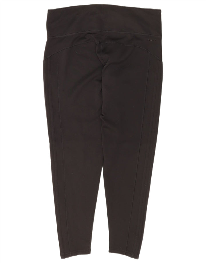 ADIDAS Womens Climalite Crop Leggings UK 16/18 Grande Preto Poliéster