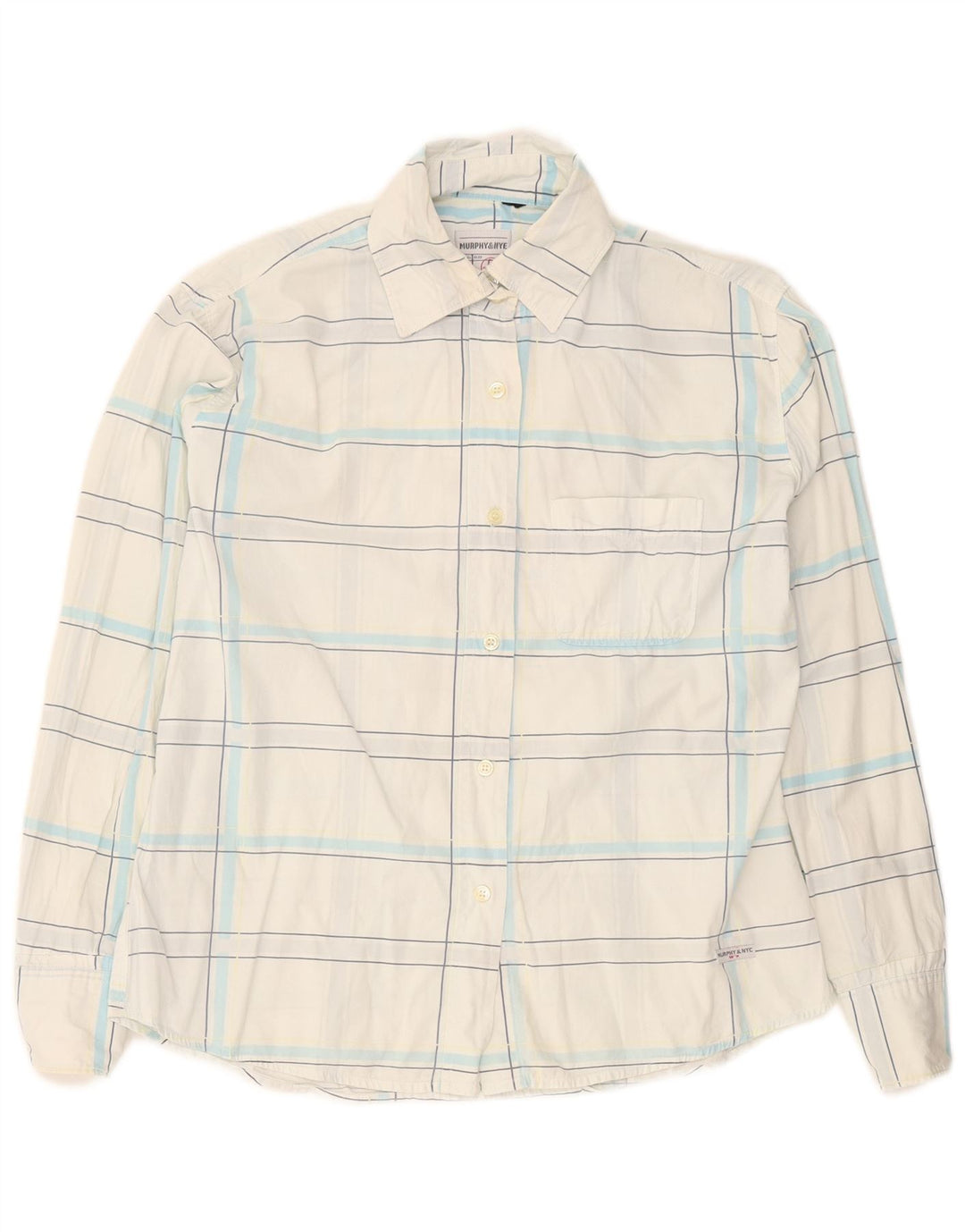Camisa feminina Murphy & Nye UK 18 XL xadrez branca