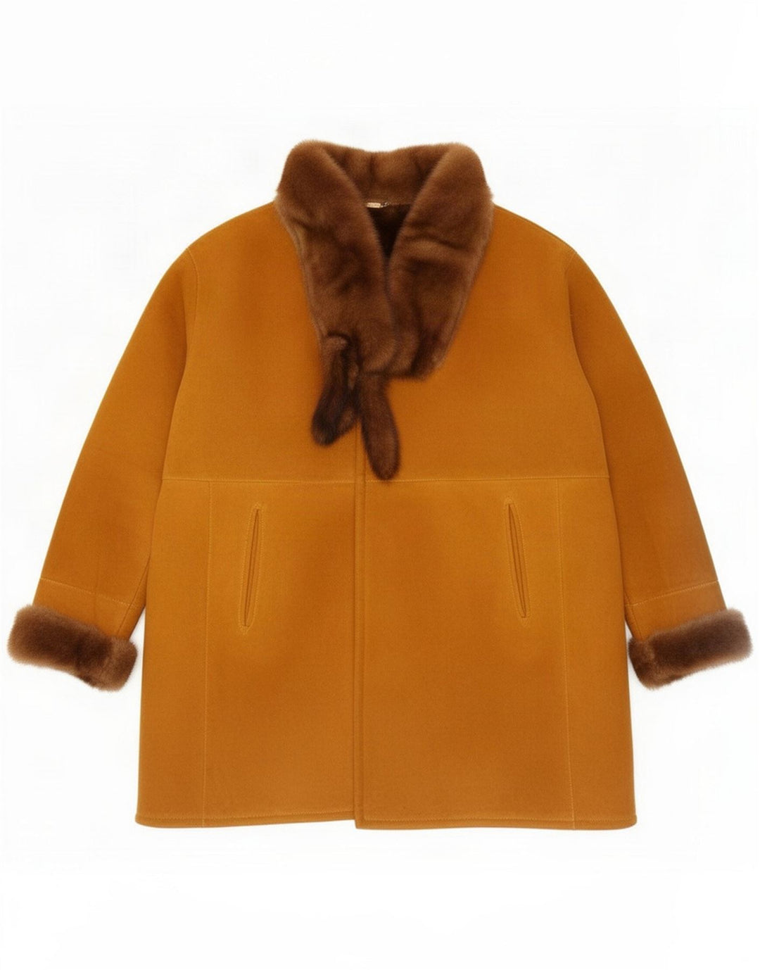 Giamax Casaco feminino oversized shearling IT 44 Bege Médio